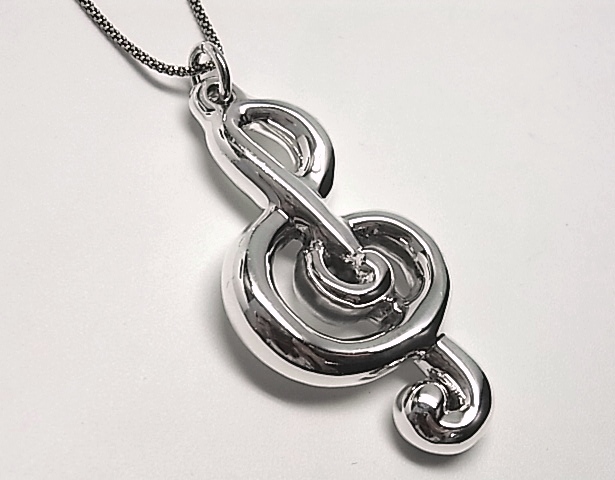 Colgante Clave de Sol grande de Plata de ley